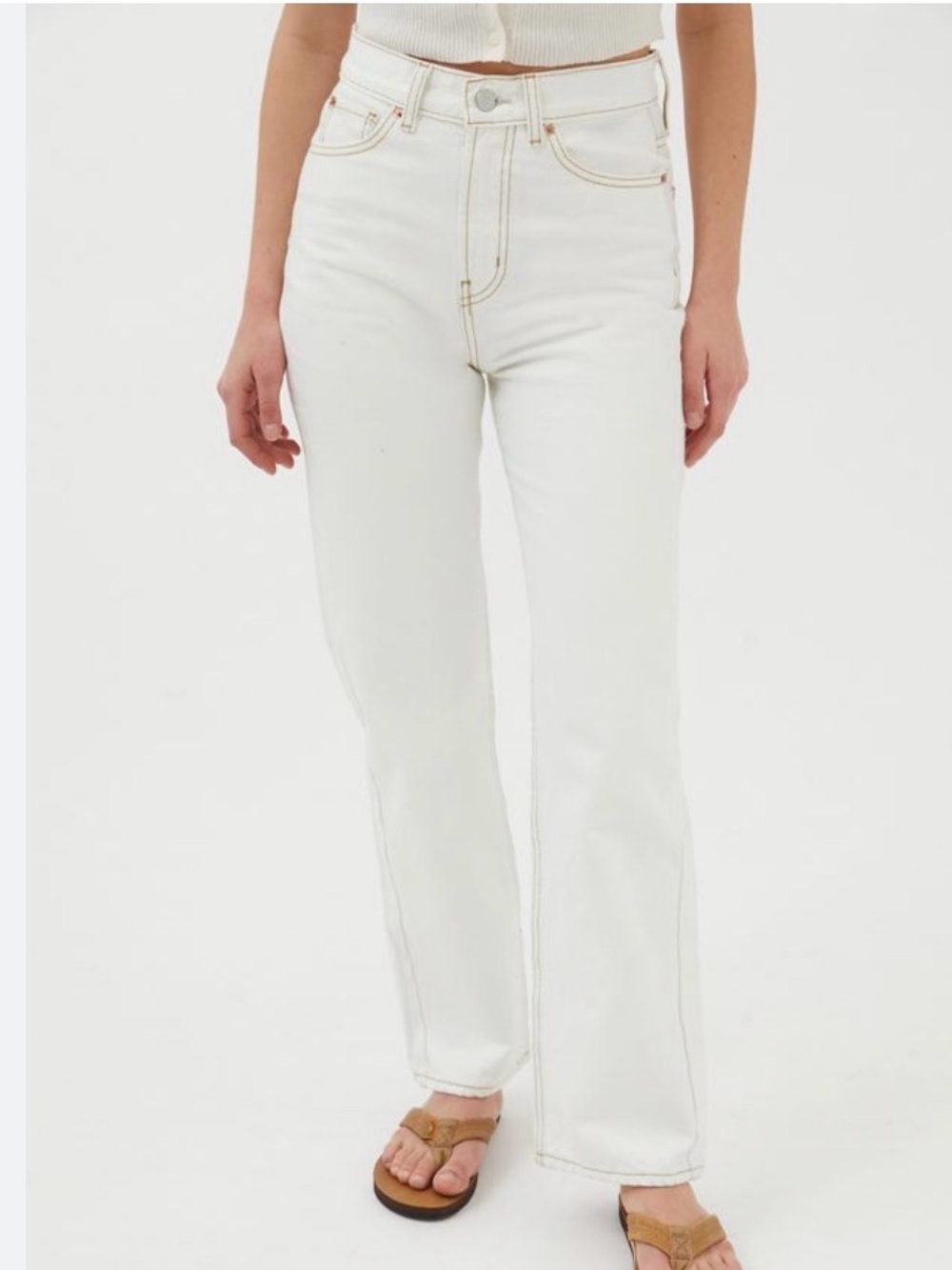 BDG Urban Outfitters White Denim Cowboy Jean 100% Cotton Size 24 (24x30)
